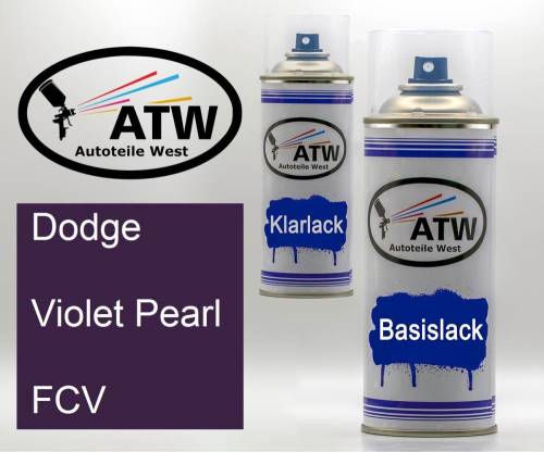 Dodge, Violet Pearl, FCV: 400ml Sprühdose + 400ml Klarlack - Set, von ATW Autoteile West.